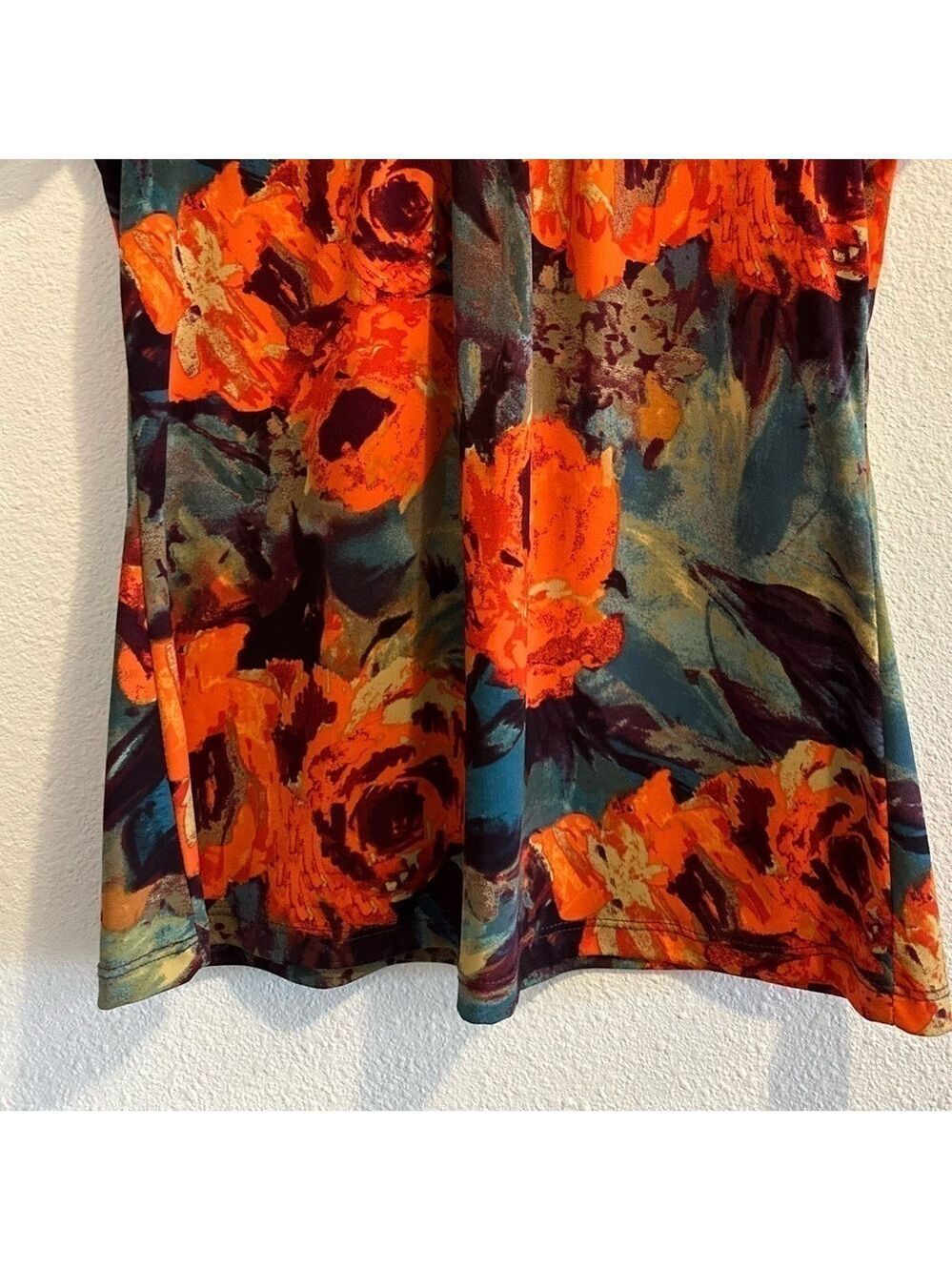 Fall Festival Whimsgoth Blouse Orange & Black Lace Sheer Back Womens Medium - Picture 8 of 13